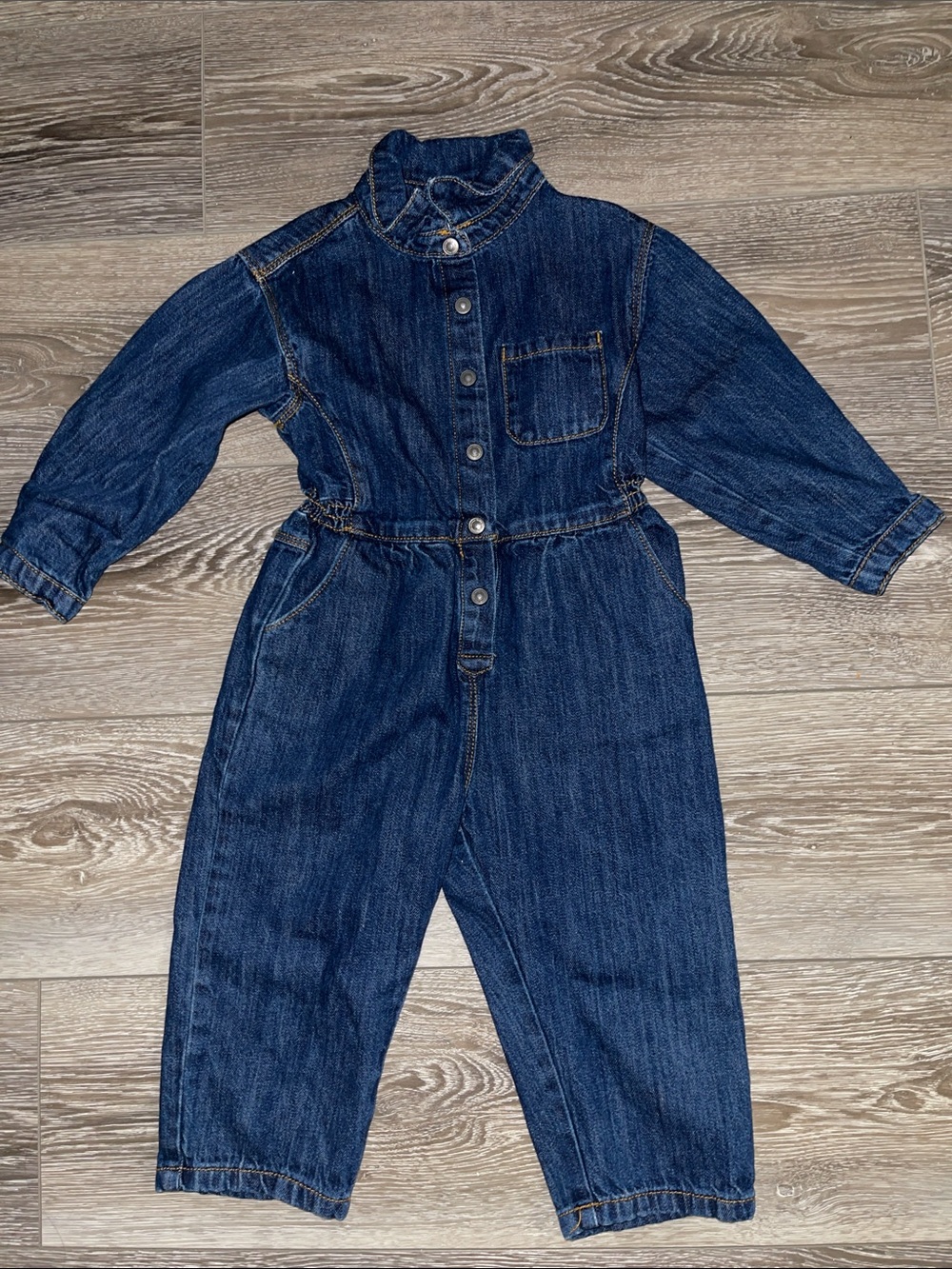 Zara Classic Dark Blue Denim Jumpsuit for Kids